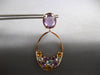 36.48CT DIAMOND & AAA MULTI GEM 18KT ROSE GOLD OVAL CLIP ON FUN HANGING EARRINGS
