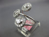 LARGE 1.17CT DIAMOND 18KT WHITE GOLD 3D ROUND & BAGUETTE OVAL FLOWER FUN RING