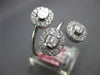LARGE 1.17CT DIAMOND 18KT WHITE GOLD 3D ROUND & BAGUETTE OVAL FLOWER FUN RING