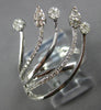 ESTATE LARGE .45CT DIAMOND 14KT WHITE GOLD 3D CIRCULAR MULTI ROW LEAF FUN RING