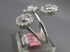 LARGE 1.17CT DIAMOND 18KT WHITE GOLD 3D ROUND & BAGUETTE OVAL FLOWER FUN RING