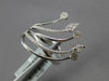ESTATE LARGE .45CT DIAMOND 14KT WHITE GOLD 3D CIRCULAR MULTI ROW LEAF FUN RING