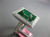 3.4CT DIAMOND & AAA EMERALD 18K WHITE GOLD ROUND & BAGUETTE RECTANGULAR FUN RING
