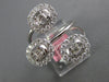 LARGE 1.17CT DIAMOND 18KT WHITE GOLD 3D ROUND & BAGUETTE OVAL FLOWER FUN RING