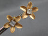 LARGE .41CT DIAMOND 18KT ROSE GOLD ROUND & BAGUETTE CLUSTER FLOWER STUD EARRINGS