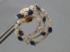 LARGE 4.16CT DIAMOND & AAA SAPPHIRE 14KT ROSE GOLD SIDEWAY HOOP HANGING EARRINGS