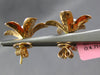 LARGE .41CT DIAMOND 18KT ROSE GOLD ROUND & BAGUETTE CLUSTER FLOWER STUD EARRINGS