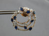 LARGE 4.16CT DIAMOND & AAA SAPPHIRE 14KT ROSE GOLD SIDEWAY HOOP HANGING EARRINGS