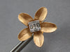 LARGE .41CT DIAMOND 18KT ROSE GOLD ROUND & BAGUETTE CLUSTER FLOWER STUD EARRINGS