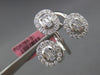 LARGE 1.17CT DIAMOND 18KT WHITE GOLD 3D ROUND & BAGUETTE OVAL FLOWER FUN RING