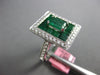 3.4CT DIAMOND & AAA EMERALD 18K WHITE GOLD ROUND & BAGUETTE RECTANGULAR FUN RING