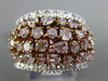 LARGE 3.86CT WHITE & PINK DIAMOND 18KT WHITE & ROSE GOLD 3D ROW ANNIVERSARY RING