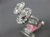 EXTRA LARGE 2.65CT DIAMOND 18KT WHITE GOLD ROUND & BAGUETTE DOUBLE OVAL FUN RING