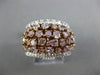 LARGE 3.86CT WHITE & PINK DIAMOND 18KT WHITE & ROSE GOLD 3D ROW ANNIVERSARY RING