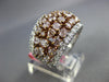 LARGE 3.86CT WHITE & PINK DIAMOND 18KT WHITE & ROSE GOLD 3D ROW ANNIVERSARY RING