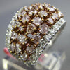 LARGE 3.86CT WHITE & PINK DIAMOND 18KT WHITE & ROSE GOLD 3D ROW ANNIVERSARY RING