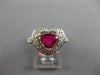 1.96CT DIAMOND & AAA RUBY 18KT WHITE GOLD 3D HEART SHAPE & ROUND ENGAGEMENT RING
