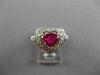 1.96CT DIAMOND & AAA RUBY 18KT WHITE GOLD 3D HEART SHAPE & ROUND ENGAGEMENT RING