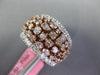 LARGE 3.86CT WHITE & PINK DIAMOND 18KT WHITE & ROSE GOLD 3D ROW ANNIVERSARY RING