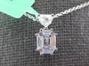 .69CT DIAMOND 18KT WHITE GOLD BAGUETTE KITE CUT CLUSTER OCTAGON FLOATING PENDANT