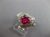 1.96CT DIAMOND & AAA RUBY 18KT WHITE GOLD 3D HEART SHAPE & ROUND ENGAGEMENT RING