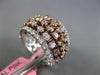 LARGE 3.86CT WHITE & PINK DIAMOND 18KT WHITE & ROSE GOLD 3D ROW ANNIVERSARY RING
