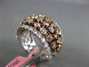 LARGE 3.86CT WHITE & PINK DIAMOND 18KT WHITE & ROSE GOLD 3D ROW ANNIVERSARY RING