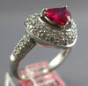 1.96CT DIAMOND & AAA RUBY 18KT WHITE GOLD 3D HEART SHAPE & ROUND ENGAGEMENT RING