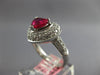1.96CT DIAMOND & AAA RUBY 18KT WHITE GOLD 3D HEART SHAPE & ROUND ENGAGEMENT RING