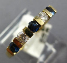 .56CT DIAMOND & AAA SAPPHIRE 14KT YELLOW GOLD 5 STONE CHANNEL ANNIVERSARY RING