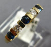 .56CT DIAMOND & AAA SAPPHIRE 14KT YELLOW GOLD 5 STONE CHANNEL ANNIVERSARY RING