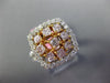 1.74CT WHITE & PINK DIAMOND 18K WHITE & ROSE GOLD ROUND SQUARE CLUSTER HALO RING