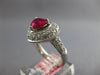 1.96CT DIAMOND & AAA RUBY 18KT WHITE GOLD 3D HEART SHAPE & ROUND ENGAGEMENT RING