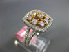 1.74CT WHITE & PINK DIAMOND 18K WHITE & ROSE GOLD ROUND SQUARE CLUSTER HALO RING