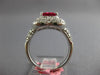 1.96CT DIAMOND & AAA RUBY 18KT WHITE GOLD 3D HEART SHAPE & ROUND ENGAGEMENT RING