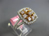 1.74CT WHITE & PINK DIAMOND 18K WHITE & ROSE GOLD ROUND SQUARE CLUSTER HALO RING