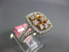 1.74CT WHITE & PINK DIAMOND 18K WHITE & ROSE GOLD ROUND SQUARE CLUSTER HALO RING