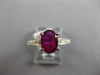 1.91CT DIAMOND & AAA RUBY 18K WHITE GOLD 3D CLASSIC OVAL & ROUND ENGAGEMENT RING
