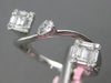 .32CT DIAMOND 18K WHITE GOLD ROUND BAGUETTE & PEAR SHAPE DOUBLE SQUARE LOVE RING