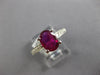 1.91CT DIAMOND & AAA RUBY 18K WHITE GOLD 3D CLASSIC OVAL & ROUND ENGAGEMENT RING