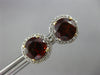 ESTATE LARGE 3.11CT DIAMOND & AAA GARNET 14KT 2 TONE GOLD ROUND 3D STUD EARRINGS