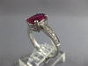 1.91CT DIAMOND & AAA RUBY 18K WHITE GOLD 3D CLASSIC OVAL & ROUND ENGAGEMENT RING