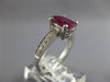 1.91CT DIAMOND & AAA RUBY 18K WHITE GOLD 3D CLASSIC OVAL & ROUND ENGAGEMENT RING