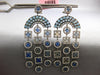 EXTRA LARGE 14CT DIAMOND & MULTI GEM 14K TWHITE GOLD CHANDELIER HANGING EARRINGS