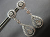 ESTATE 1.46CT DIAMOND 14KT WHITE GOLD ROUND & PEAR SHAPE HANGING EARRINGS #26799