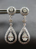 ESTATE 1.46CT DIAMOND 14KT WHITE GOLD ROUND & PEAR SHAPE HANGING EARRINGS #26799