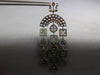 EXTRA LARGE 14CT DIAMOND & MULTI GEM 14K TWHITE GOLD CHANDELIER HANGING EARRINGS