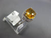 3.35CT DIAMOND & AAA CITRINE 14K WHITE GOLD CUSHION & ROUND HALO FRIENDSHIP RING