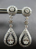 ESTATE 1.46CT DIAMOND 14KT WHITE GOLD ROUND & PEAR SHAPE HANGING EARRINGS #26799