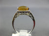 3.35CT DIAMOND & AAA CITRINE 14K WHITE GOLD CUSHION & ROUND HALO FRIENDSHIP RING